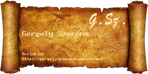 Gergely Szeréna névjegykártya
